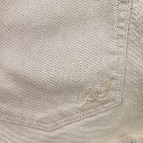 Express Jeans Womens Distressed Frayed Hem Denim Shorts Size 4 Beige - Picture 4 of 8